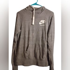 Nike Men's Gray Hoodie with Logo